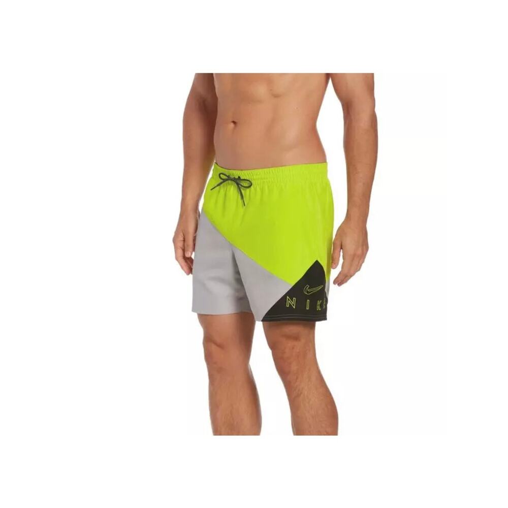 Nike Mens Gray Black Logo Jackknife Volley Brief Lined Swim Trunks Short XXL NWT